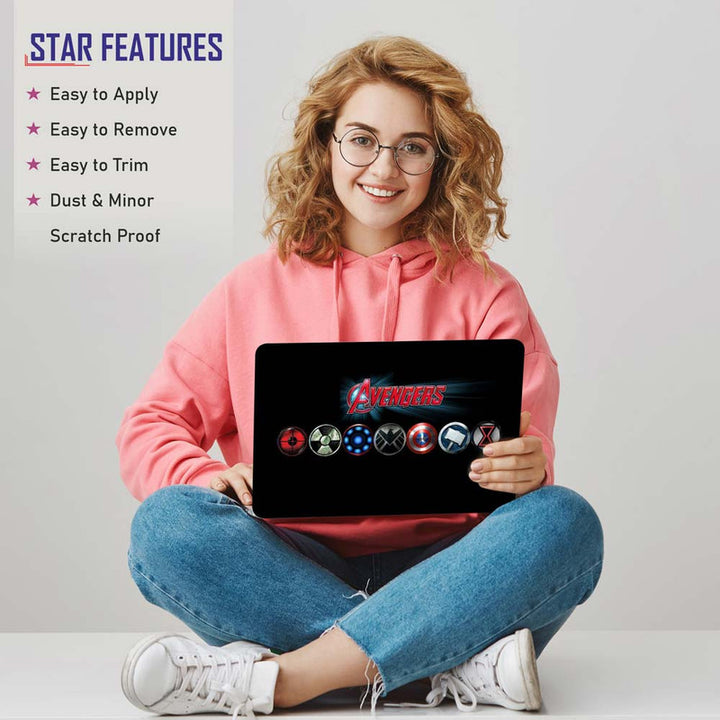 Full Panel Laptop Skin - Avengers Round Logos