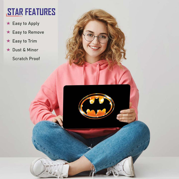 Full Panel Laptop Skin - Batman Golden Sparkle