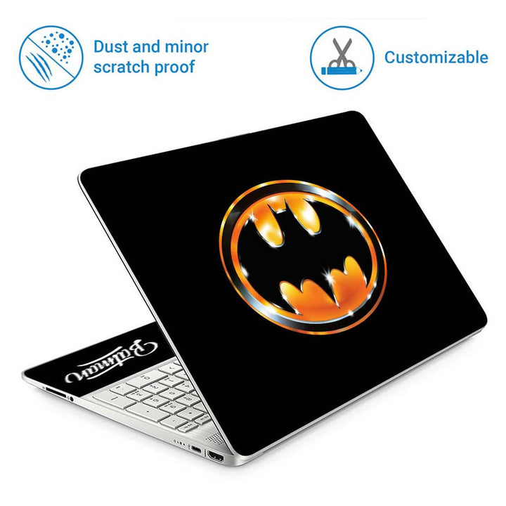 Full Panel Laptop Skin - Batman Golden Sparkle