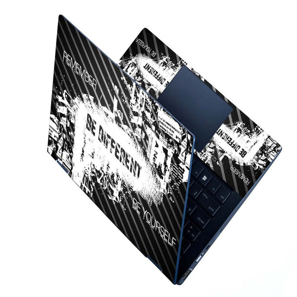 Full Panel Laptop Skin - Be Different Grey Black Liner