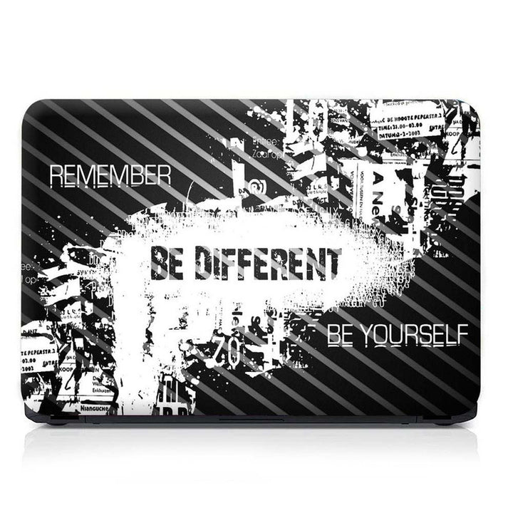 Full Panel Laptop Skin - Be Different Grey Black Liner