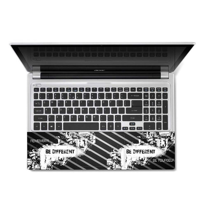 Full Panel Laptop Skin - Be Different Grey Black Liner