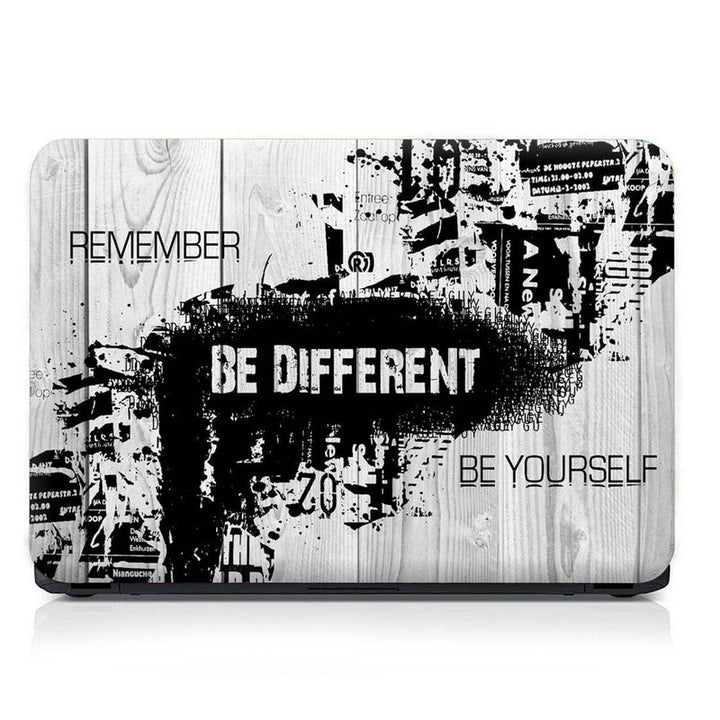 Full Panel Laptop Skin - Be Different Wooden