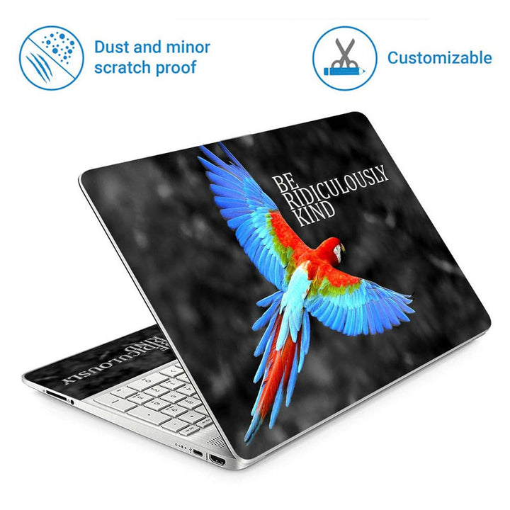 Full Panel Laptop Skin - Be Ridiculously Kind Bird