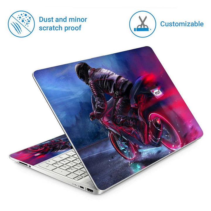 Full Panel Laptop Skin - Biker Motorcycle