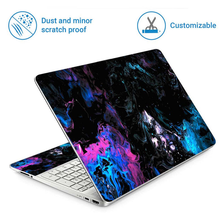 Full Panel Laptop Skin - Black Abstract