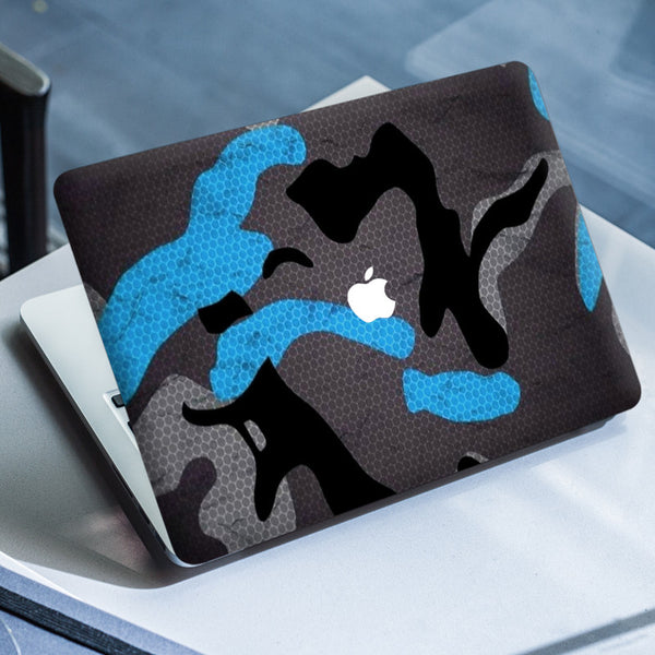 Laptop Skin for Apple MacBook - Black Blue Camouflage - SkinsLegend