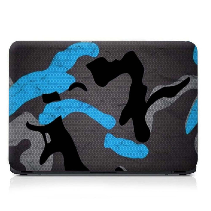 Full Panel Laptop Skin - Black Blue Camouflage