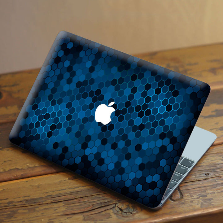 Laptop Skin for Apple MacBook - Black Blue Honeycomb - SkinsLegend