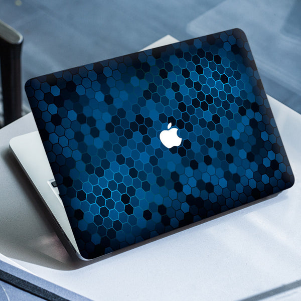 Laptop Skin for Apple MacBook - Black Blue Honeycomb - SkinsLegend