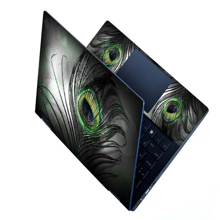 Full Panel Laptop Skin - Black Feather