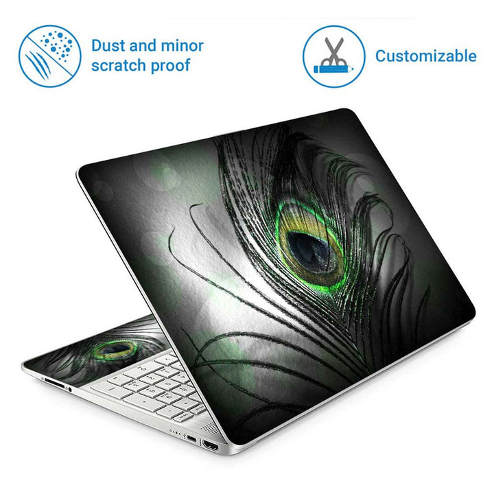 Full Panel Laptop Skin - Black Feather