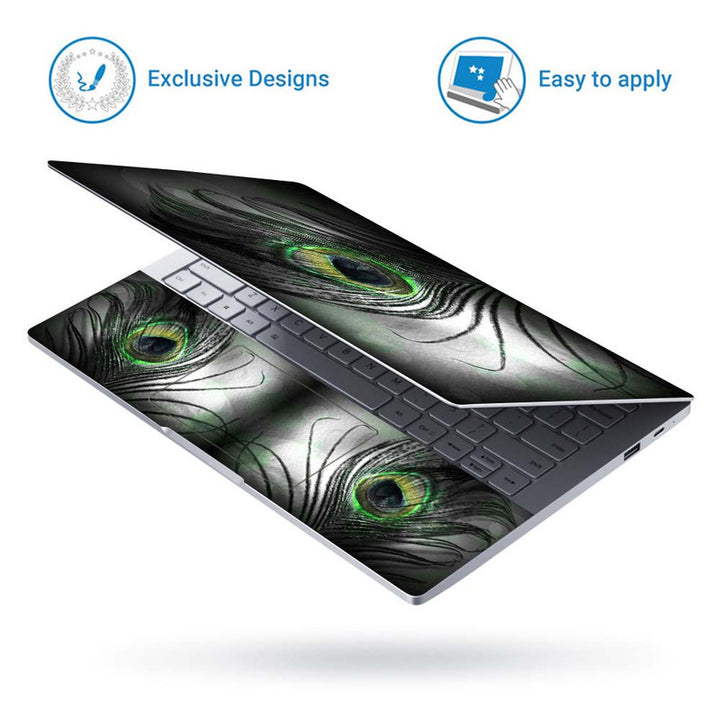 Full Panel Laptop Skin - Black Feather