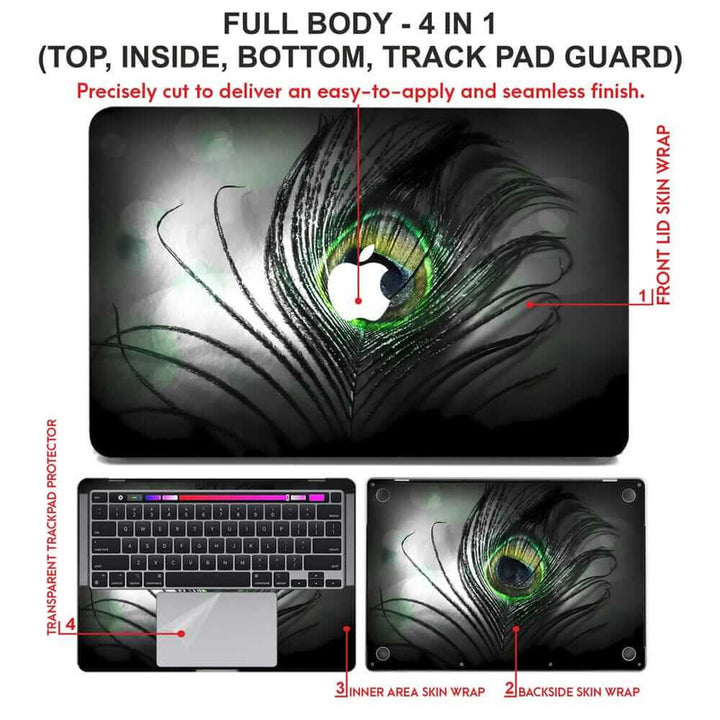 Laptop Skin for Apple MacBook - Black Feather - SkinsLegend