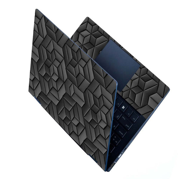 Full Panel Laptop Skin - Black Foam Tiles