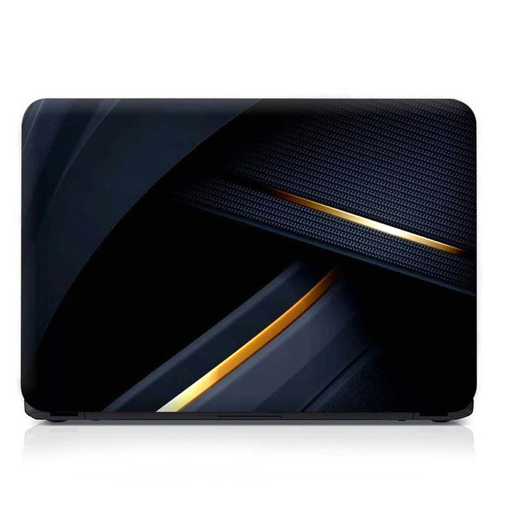 Full Panel Laptop Skin - Black Golden Flash Art