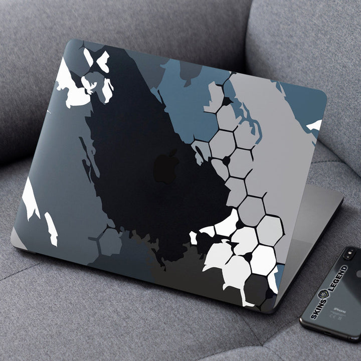 Laptop Skin for Apple MacBook - Black Grey Honeycomb Art - SkinsLegend