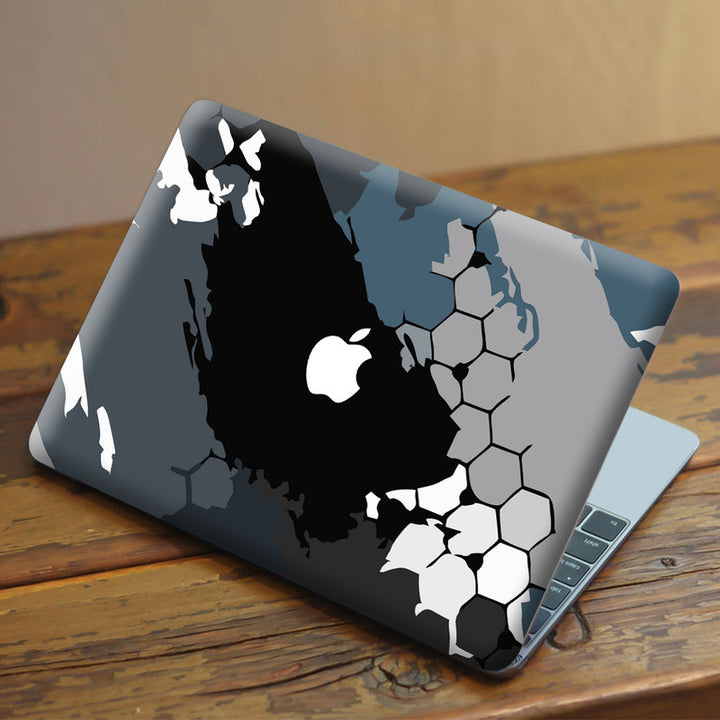 Laptop Skin for Apple MacBook - Black Grey Honeycomb Art - SkinsLegend