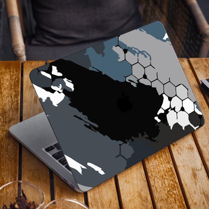 Laptop Skin for Apple MacBook - Black Grey Honeycomb Art - SkinsLegend