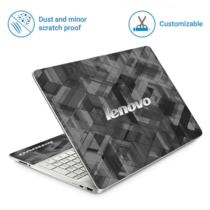 Full Panel Laptop Skin - Black Grey Mesh Lenovo