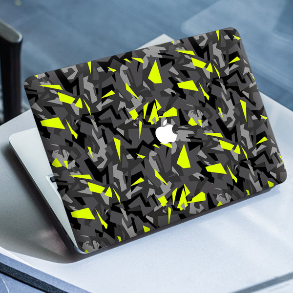 Laptop Skin for Apple MacBook - Black Grey Yellow Sparkle - SkinsLegend