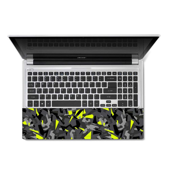 Full Panel Laptop Skin - Black Grey Yellow Sparkle