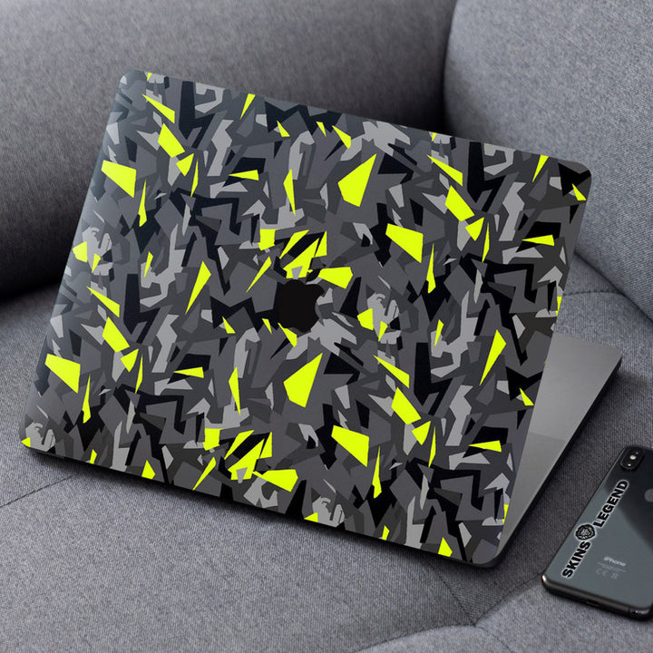 Laptop Skin for Apple MacBook - Black Grey Yellow Sparkle - SkinsLegend