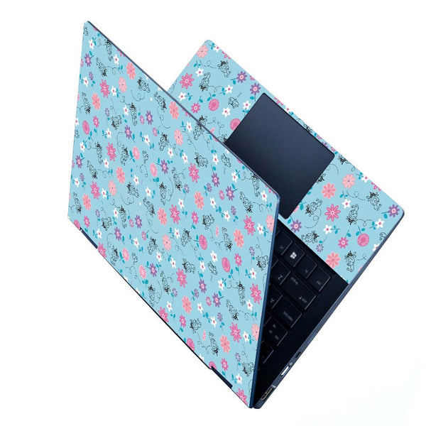 Full Panel Laptop Skin - Black Honey Floral