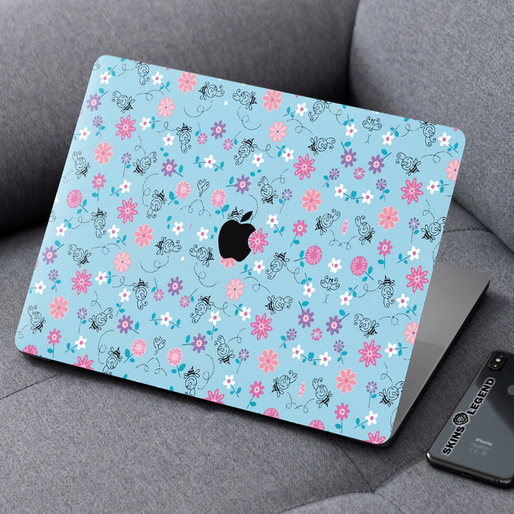 Laptop Skin for Apple MacBook - Black Honey Multy Floral - SkinsLegend