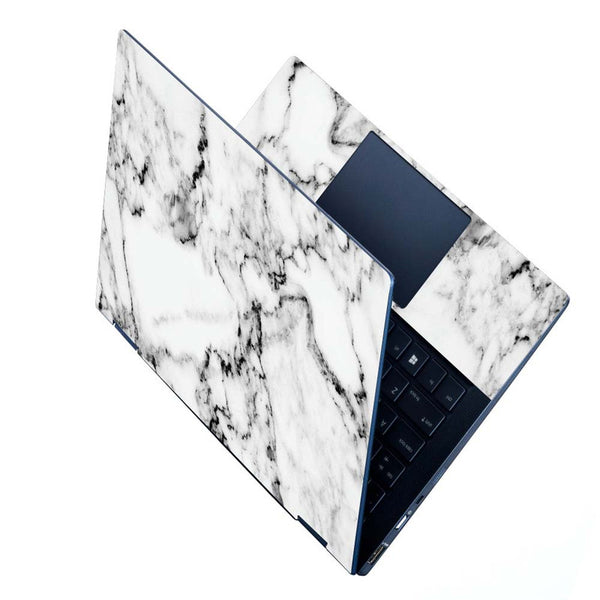 Full Panel Laptop Skin - Black Liner Marble Design