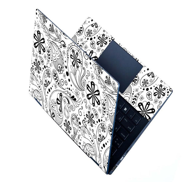 Full Panel Laptop Skin - Black Paisley