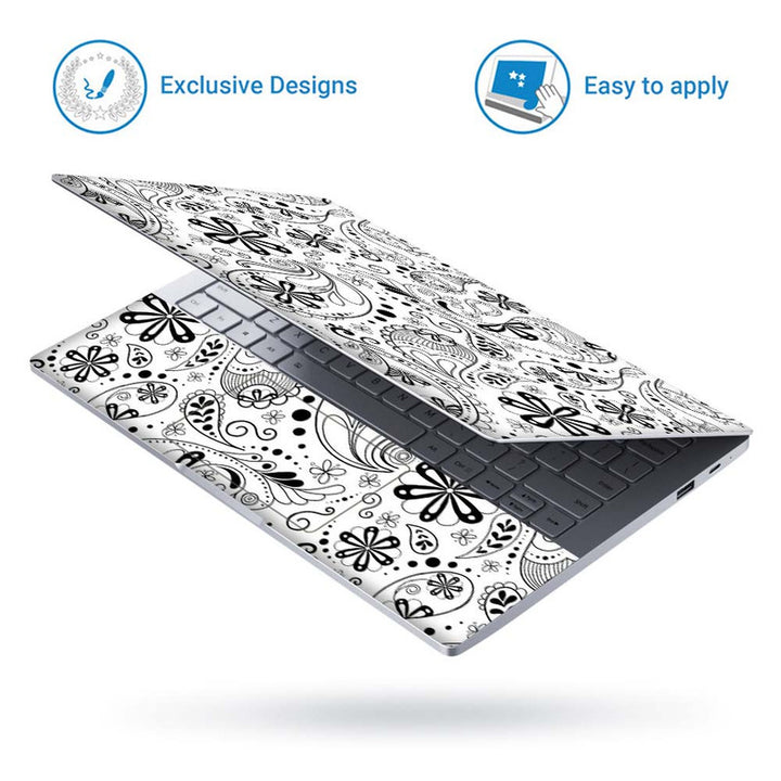 Full Panel Laptop Skin - Black Paisley