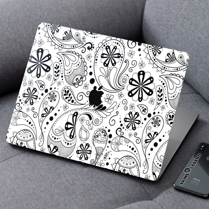 Laptop Skin for Apple MacBook - Black Paisley - SkinsLegend