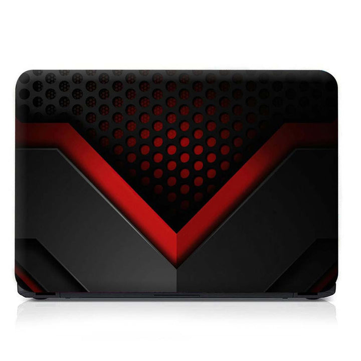 Full Panel Laptop Skin - Black Red Net Hole