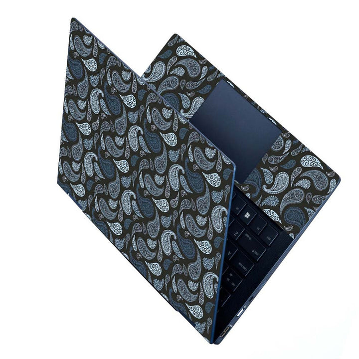 Full Panel Laptop Skin - Black Shade Leaves