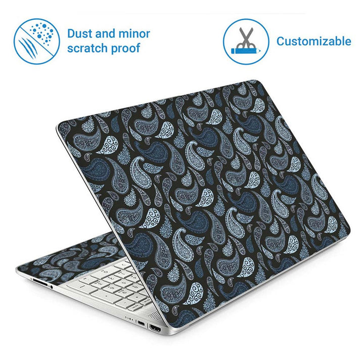 Full Panel Laptop Skin - Black Shade Leaves