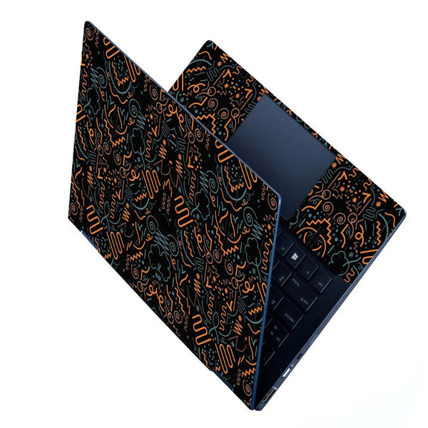 Full Panel Laptop Skin - Black Spiral