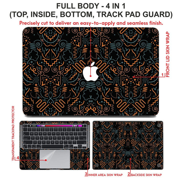 Laptop Skin for Apple MacBook - Black Spiral - SkinsLegend