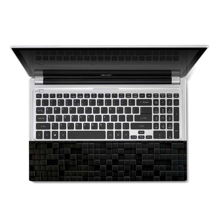 Full Panel Laptop Skin - Black Square Tiles