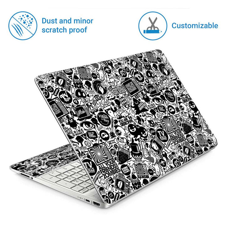 Full Panel Laptop Skin - Black Stickers