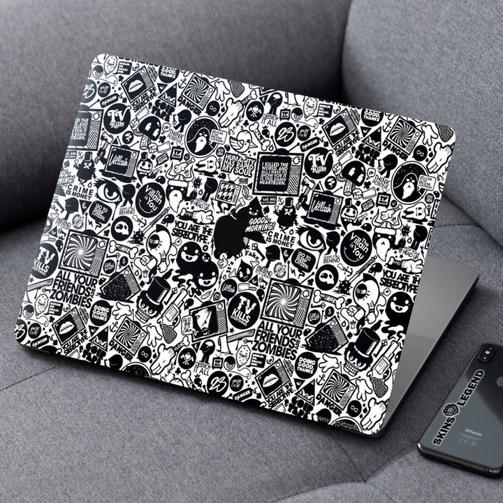 Laptop Skin for Apple MacBook - Black Stickers - SkinsLegend