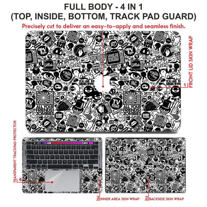 Laptop Skin for Apple MacBook - Black Stickers - SkinsLegend