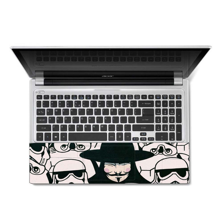 Full Panel Laptop Skin - Black White Faces