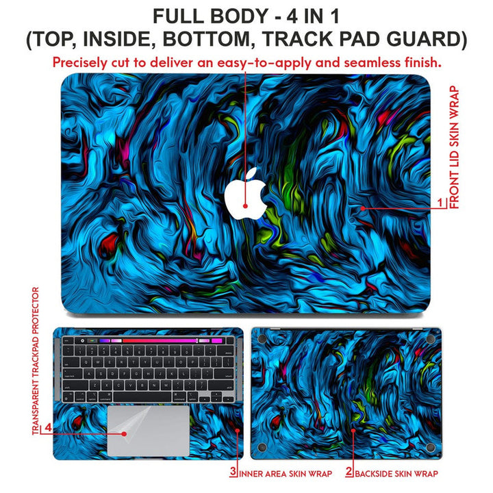 Laptop Skin for Apple MacBook - Blue Abstract Art - SkinsLegend