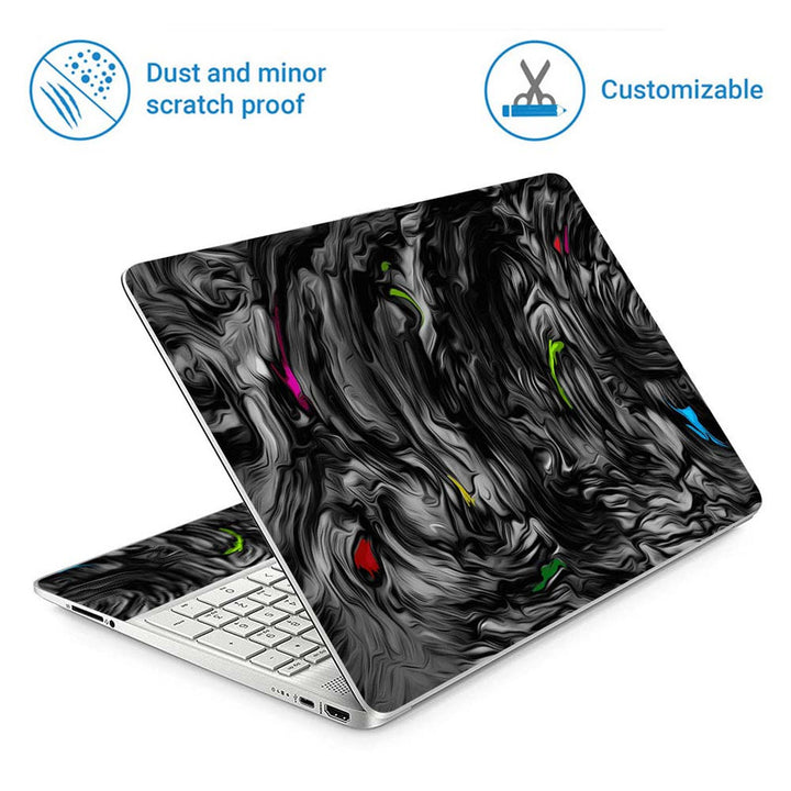 Full Panel Laptop Skin - Blue Abstract Black