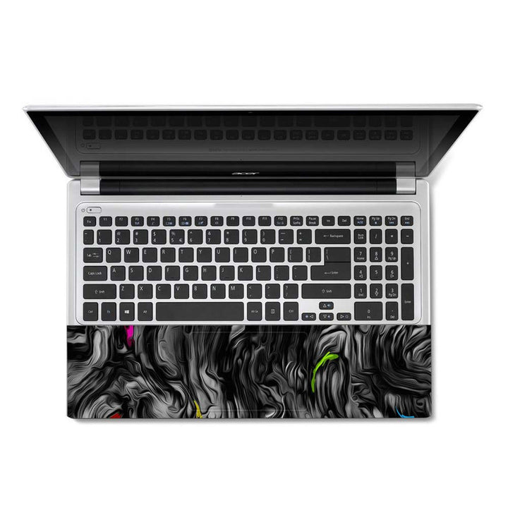 Full Panel Laptop Skin - Blue Abstract Black