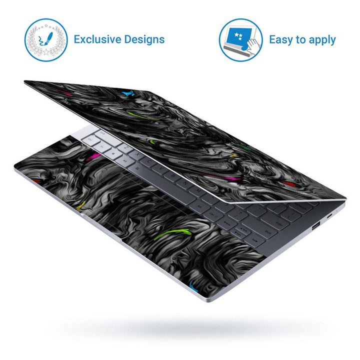 Full Panel Laptop Skin - Blue Abstract Black