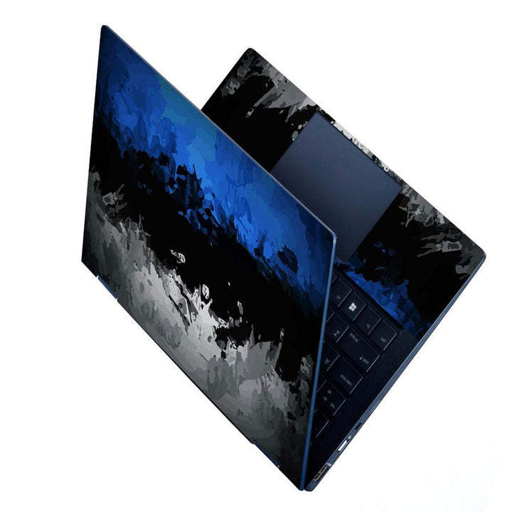 Full Panel Laptop Skin - Blue Black Grey Art