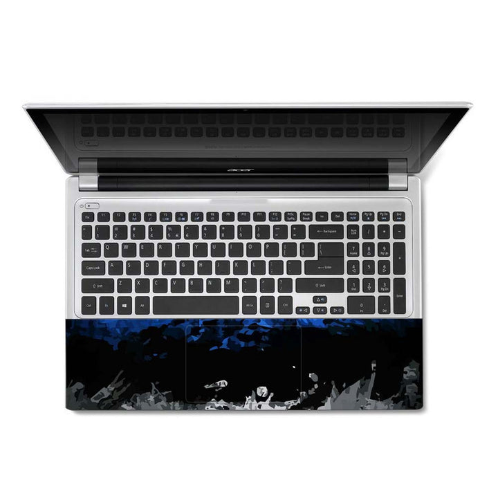 Full Panel Laptop Skin - Blue Black Grey Art