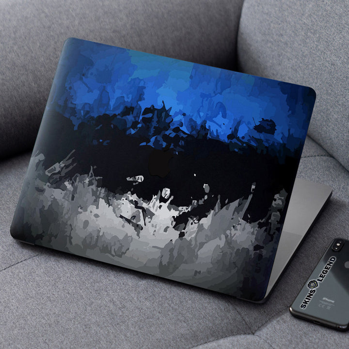 Laptop Skin for Apple MacBook - Blue Black Grey Art - SkinsLegend